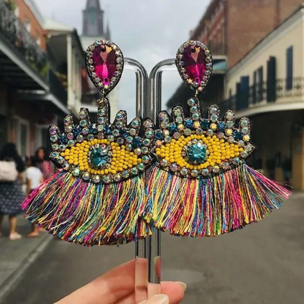 Multi Color Statement Earrings